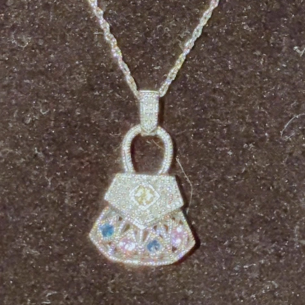 Elegant Gold Purse Pendant Necklace